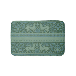 Art Deco Nouveau Dog Nature Animal Pattern Bath Mat