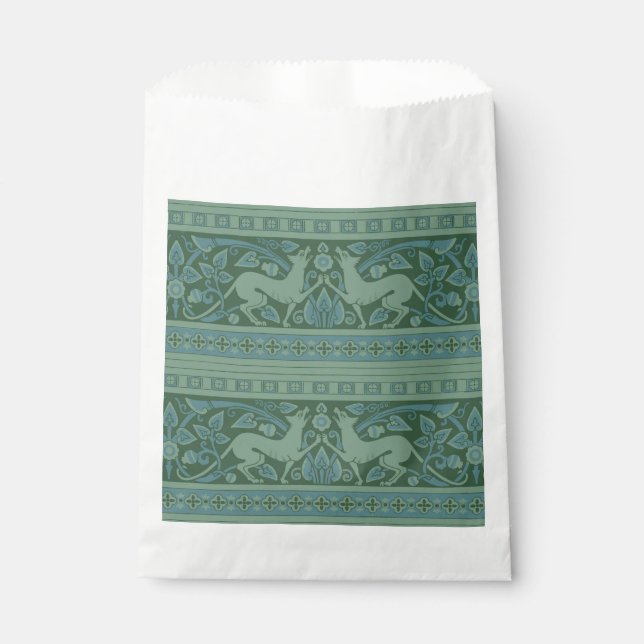 Art Deco Nouveau Dog Nature Animal Pattern Favour Bag (Front)