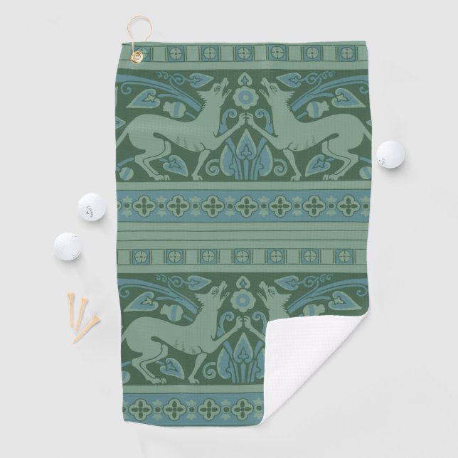 Art Deco Nouveau Dog Nature Animal Pattern Golf Towel (InSitu)