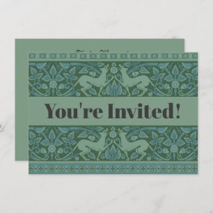 Art Deco Nouveau Dog Nature Animal Pattern Invitation