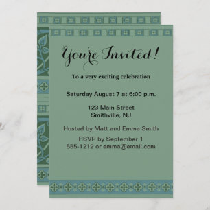 Art Deco Nouveau Dog Nature Animal Pattern Invitation