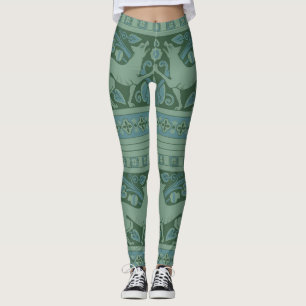 Art Deco Nouveau Dog Nature Animal Pattern Leggings