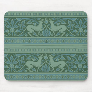 Art Deco Nouveau Dog Nature Animal Pattern Mouse Pad