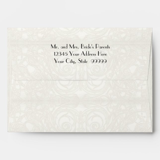Art Deco Nouveau Gatsby Style Gold n Lace Look Envelopes (Back (Top Flap))
