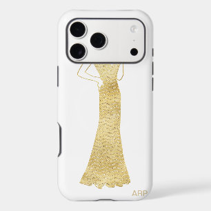 *~* Art Deco Nouveau Gold Glitter Woman Butterfly