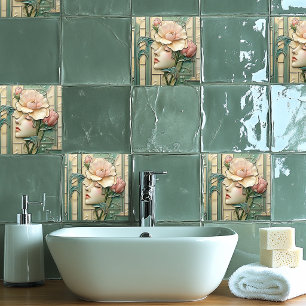 Art Deco Nouveau  Lovely Lady Ceramic Tile
