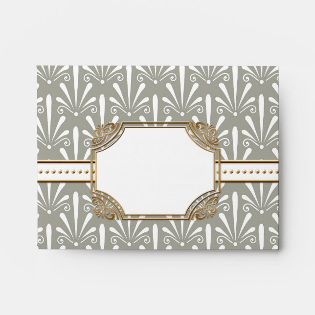 Art Deco Nouveau Modern Fan Shell Pattern Envelopes (Front)