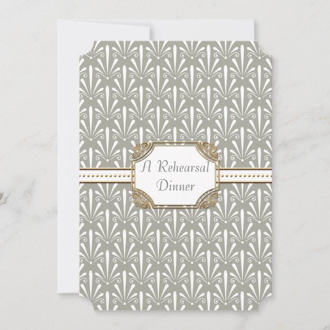 Art Deco Nouveau Modern Fan Shell Pattern Invitation (Front)
