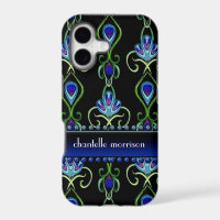 Art Deco Nouveau Peacock Feather Colours Swirl Art