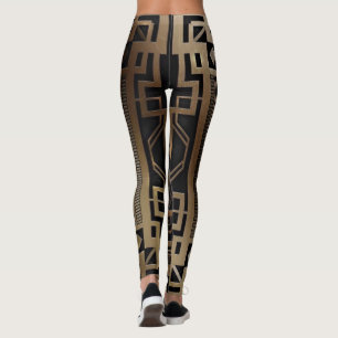 Art deco, nouveau,vintage,black,gold,chic,elegant, leggings