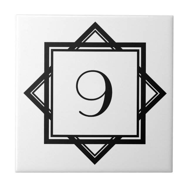 Art Deco Number Ceramic Tile (Front)