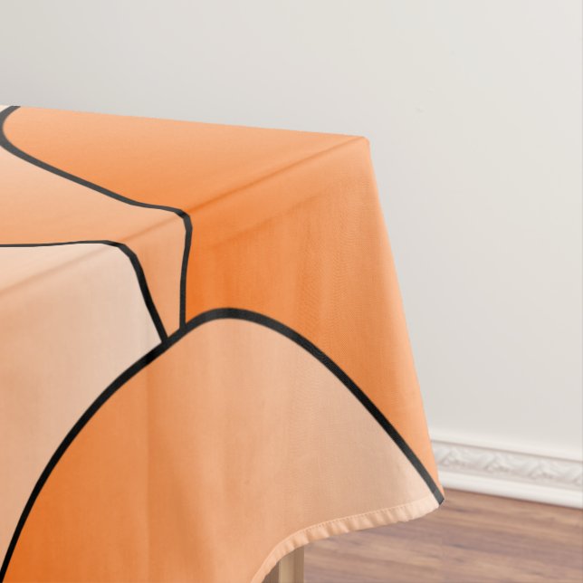 Art Deco Orange Scales Design Tablecloth (In Situ)