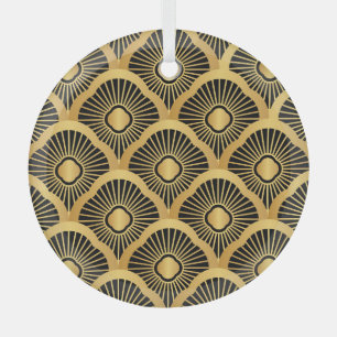 Art Deco Ornament: Seamless Vintage Pattern Glass Tree Decoration