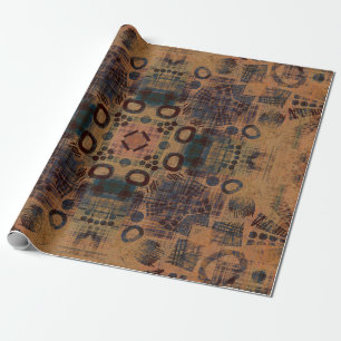 art deco ornamental vintage pattern, S. 7, monochr Wrapping Paper