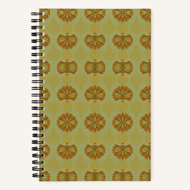 Art Deco Palm Emerald Gold Notebook (Front)