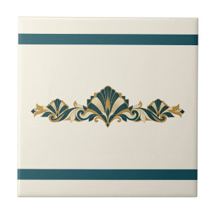 Art Deco Palmette Custom Colour Frieze Ceramic Tile