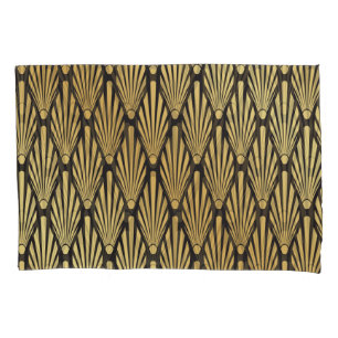 Art Deco Palms: Black Gold. Pillowcase