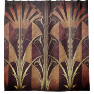 ART DECO PANELS  4 SHOWER CURTAIN