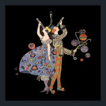 Art Deco Party Guests Celebration Poster<br><div class="desc">Art Deco Party invitation with a retro antique image from a vintage Pennsylvania World War One poster from 1917. The party-goers are dressed in colourful vintage art deco fashion on a solid black background. Horns,  noisemakers,  balls and flappers waiting to dance adorn this giant poster celebrating good times.</div>