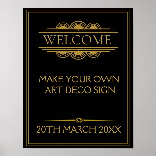 Art Deco Party WEDDING CREATE your own SIGN (Front)