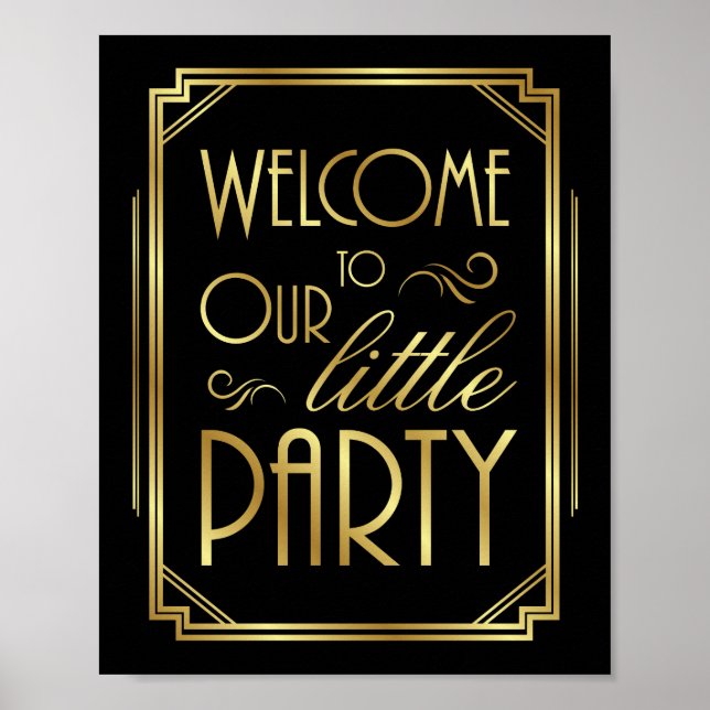 Art Deco PARTY WELCOME Sign Print (Front)