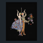 Art Deco Party WW1 Fundraising Party Poster<br><div class="desc">Art Deco Party poster adaptation. Retro antique dancers in costume from a vintage World War One poster dated 1917 from a Pennsylvania fund raiser. The party-goers are dressed in colourful vintage art deco fashion on a solid black background. Horns, noisemakers, balls and flappers waiting to dance adorn this giant poster...</div>