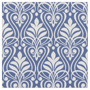 Art Deco Pattern 01 - Light Pink on Prussian Blue Fabric