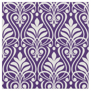 Art Deco Pattern 01 - White on Cadbury Purple Fabric