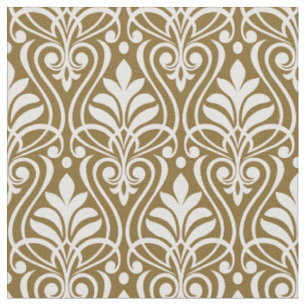 Art Deco Pattern 01 - White on Gold Fusion Fabric