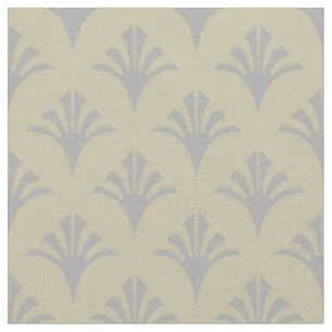 Art Deco Pattern 02 - Spanish Grey on Off-White Fabric