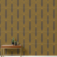 Art Deco Pattern 03 - Deco Black on Deco Gold