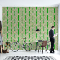 Art Deco Pattern 03 - Forest Green on Off-White