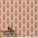 Art Deco Pattern 03 - Milano Red on Off-White Wallpaper<br><div class="desc">Art Deco Pattern 03 - Milano Red on Off-White</div>