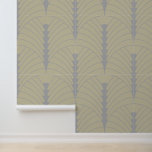 Art Deco Pattern 03 - Spanish Grey on Off-White Wallpaper<br><div class="desc">Art Deco Pattern 03 - Spanish Grey on Off-White</div>