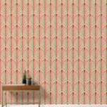 Art Deco Pattern 04 - Dali's Red on Off-White Wallpaper<br><div class="desc">Art Deco Pattern 04 - Dali's Red on Off-White</div>