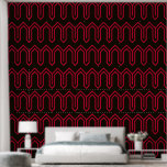Art Deco Pattern 05 - Carmine Red on Black Wallpaper<br><div class="desc">Art Deco Pattern 05 - Carmine Red on Black</div>