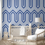 Art Deco Pattern 05 - Dark Blue on Lavender Blue Wallpaper<br><div class="desc">Art Deco Pattern 05 - Dark Blue on Lavender Blue</div>