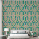 Art Deco Pattern 05 - Teal on Off-White Wallpaper<br><div class="desc">Art Deco Pattern 05 - Teal on Off-White</div>