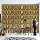Art Deco Pattern 05 - White on Gold Fusion Wallpaper<br><div class="desc">Art Deco Pattern 05 - White on Gold Fusion</div>