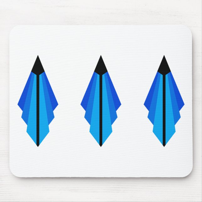 Art Deco pattern 3 in blue Mouse Pad (Front)