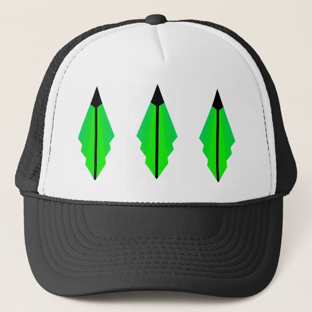 Art Deco Pattern 3 in Green Trucker Hat (Front)