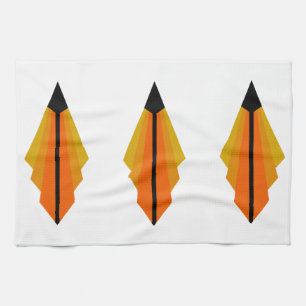 Art Deco Pattern 3 in Orange Tea Towel