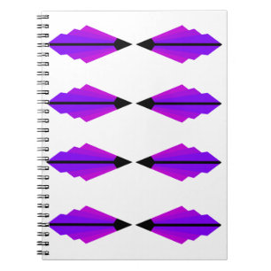 Art Deco Pattern 3 in Purples and Black Notebook