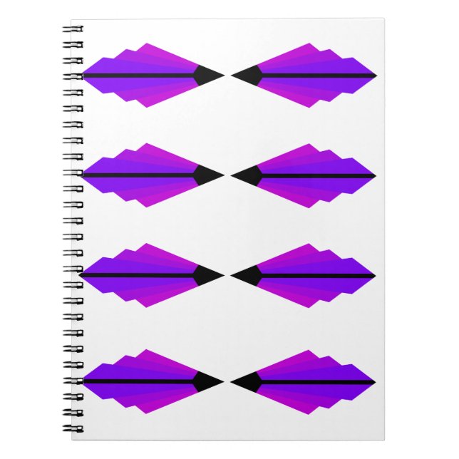 Art Deco Pattern 3 in Purples and Black Notebook (Front)