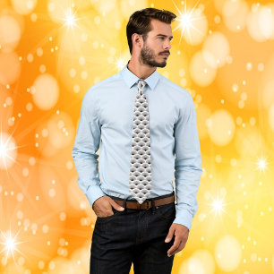 Art Deco Pattern Black Fans White Background Tie