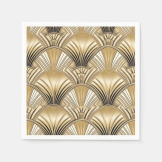Art Deco pattern gold ivory Napkin