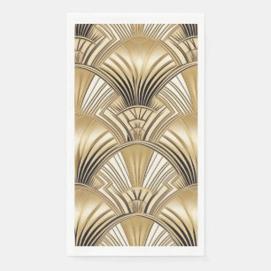 Art Deco pattern gold ivory Napkin