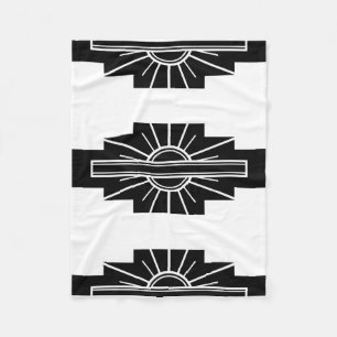 Art Deco Pattern in Black Fleece Blanket