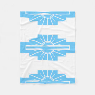 Art Deco Pattern in Blues Fleece Blanket