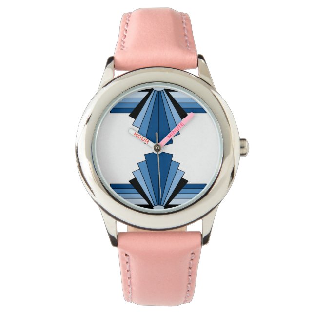 Art Deco Pattern in Blues Watch (Front)
